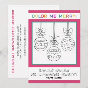 Invitation Page de coloriage de Noël interactif pour enfants