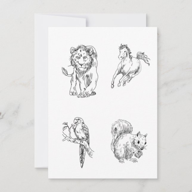 Invitation Pages de coloration Esquisse pour enfants (Devant)