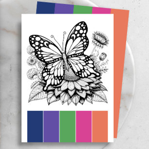 Invitation Pages de coloriage pour adultes papillon et palett