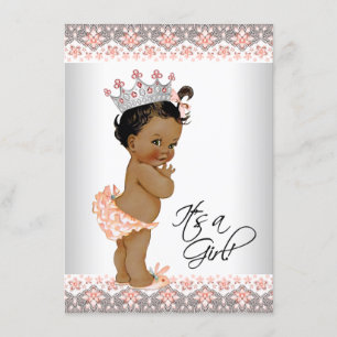 Invitation Paie de bébé ethnique et Baby shower gris