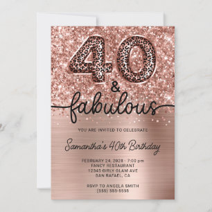 Invitation Pailleté Rose Gold Léopard 40 et Fabuleux