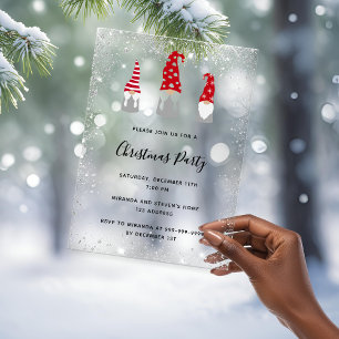 Invitation pailletée de lutins de fête de Noël giv