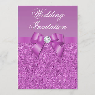 Invitation Paillettes, arc et noces de diamant rayonnants