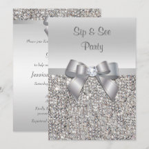 Paillettes d'Argent Glamour Noeud Papillon Sip & S