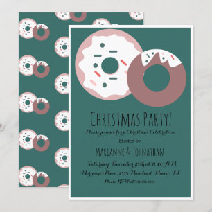 Invitation Paillettes de beignet de Noël Thème de vacances