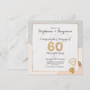 Invitation Paillettes de diamant 60e anniversaire de mariage 