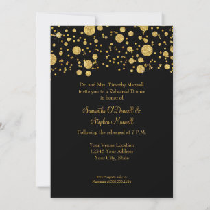 Invitation Paillettes de feuilles d'or Confettis élégants pou