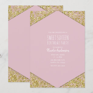 Invitation Paillettes de scintillement doré rose fard Glam Fê