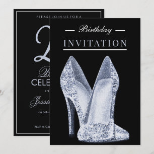 Invitation Paillettes et Féerie Bleu 25e Anniversaire