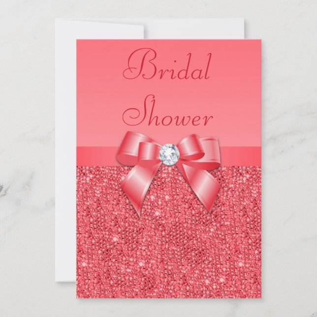 Invitation Paillettes et Fête de la mariée de diamant (Devant)