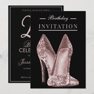 Invitation Paillettes & Féérie Rose Gold 25e Anniversaire