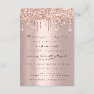 Invitation Paillettes Gouttes Rose Confettis Mariage Douzième