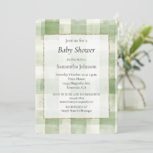 Invitation Paillettes Western Green Cream