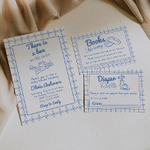 Pain Bleu Tiré À La Main Dans Le Baby shower Cupid