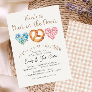 Invitation Pain dans le four Baby shower Pain Fleur coeur