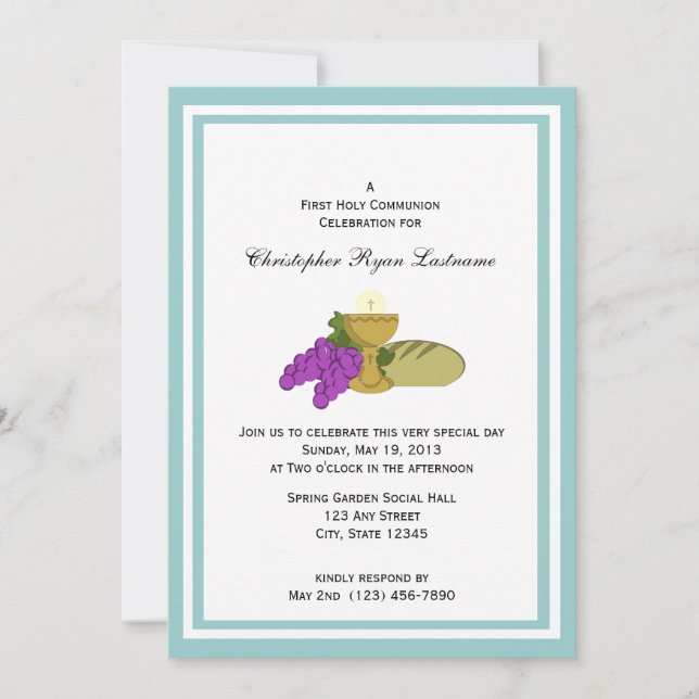 Invitation Pain de vie de la première communion (Devant)