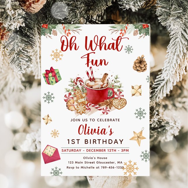 Invitation Pain d'épice de neige d'hiver Noël Cookie Annivers (Créateur téléchargé)