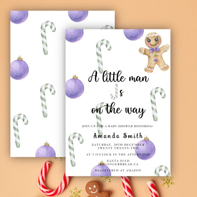 Invitation Pain d'épice Homme Cookie Baby shower de Noël (Créateur téléchargé)