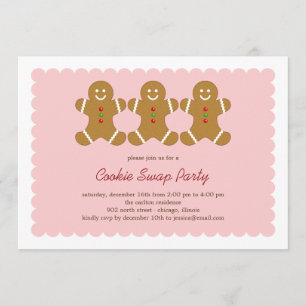 Invitation pain d'épices Amis Cookie Swap ou Fête des Fêtes