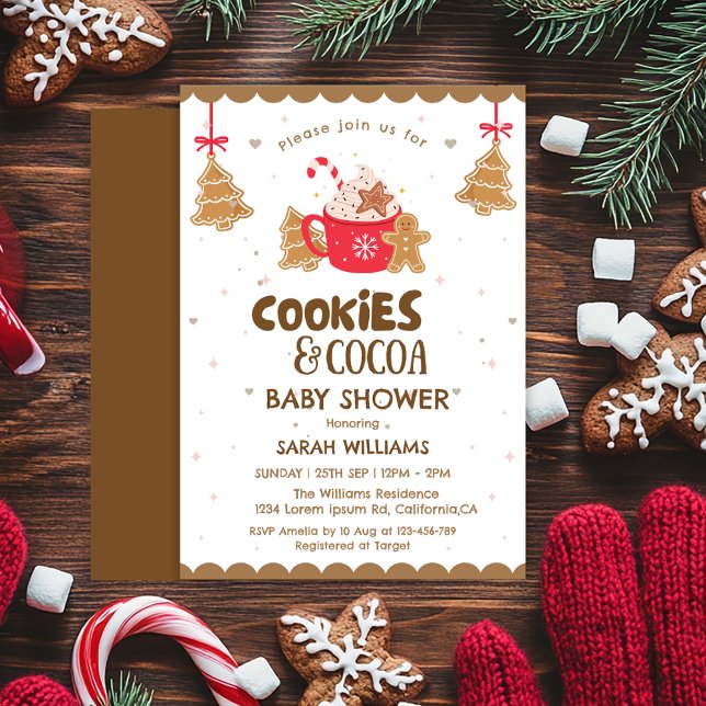 Invitation Pain d'hiver Baby shower cacao et biscuits (Créateur téléchargé)