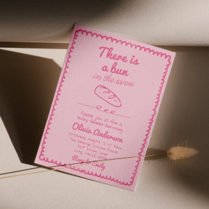 Invitation Pain Rose Tiré À La Main Dans Le Baby shower Fille