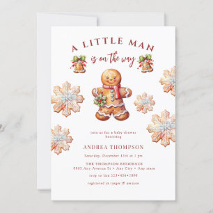 Invitation Pains d'épices   Baby shower de Noël 