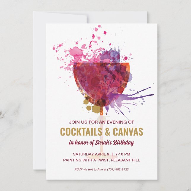Invitation Paint Party (Devant)