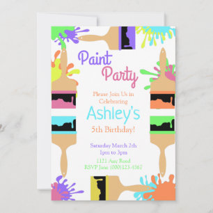 Invitation Paint Party Invitation, Art Party, Anniversaire