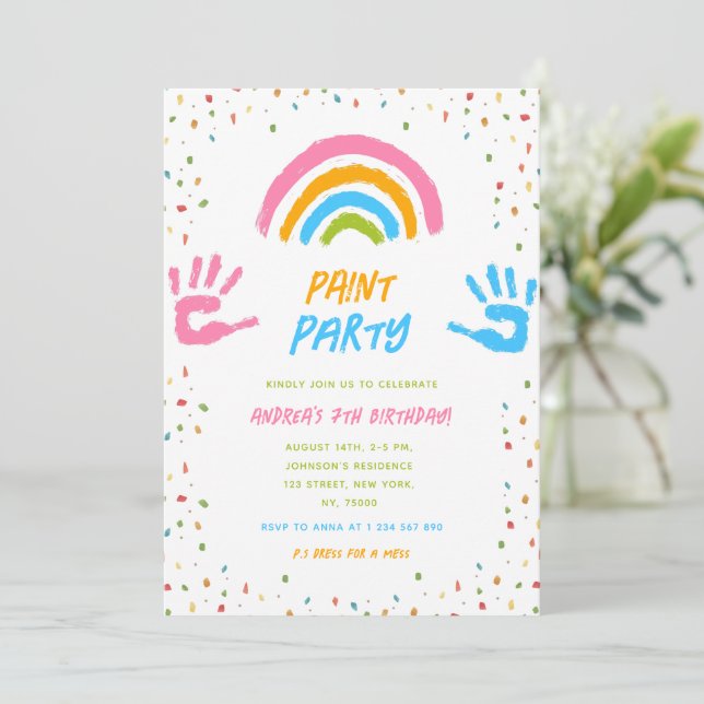 Invitation Paint Party N'importe quel âge Peinture d'un enfan (Debout devant)