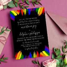 Paint Strokes Pride drapeau noir LGBT Mariage offi