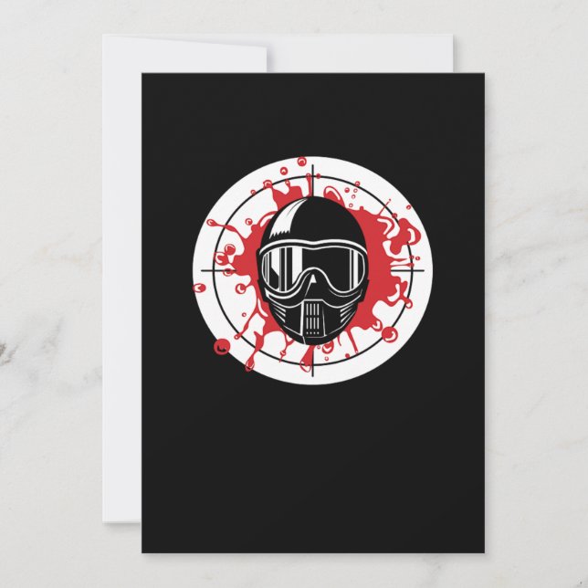 Invitation Paintball Bullseye Paintball Cible Joueur Marque (Devant)