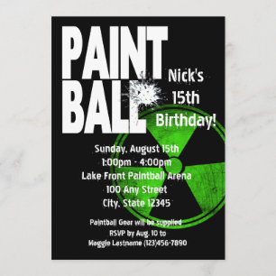 Invitation Paintball Radio Active Anniversaire
