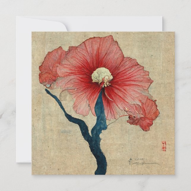 Invitation Painting d'Hibiscus (Devant)
