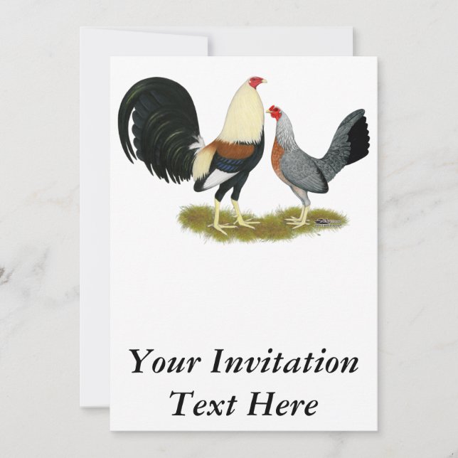 Invitation Paires grises de volaille de jeu (Devant)