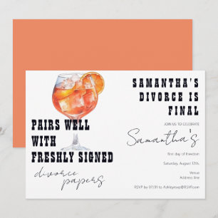 Invitation Pairs Well Divorce Papiers Aperol Spritz Party