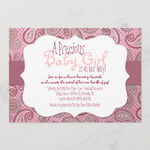 Invitation Paisley Baby Girl Shower