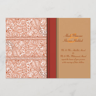 Invitation Paisley Passion - Orange (henné) (Mariage)