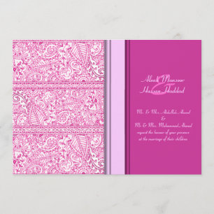 Invitation Paisley Passion - Rose (henné) (Mariage)