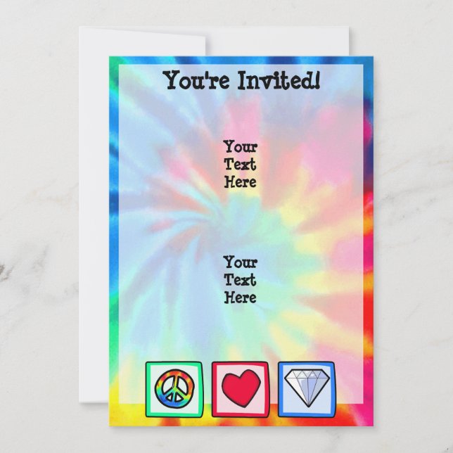 Invitation Paix, amour, diamants (Devant)