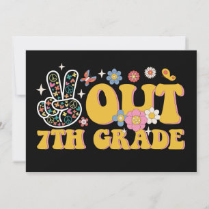 Invitation Paix dehors 7e année groovy dernier jour d'école