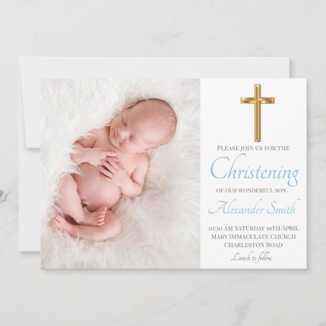 Invitation Paix et joyeux baptême (Devant)