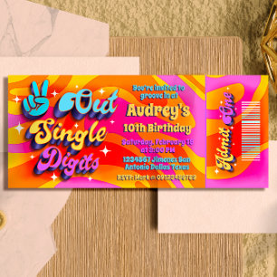 Invitation Paix Out Simple Chiffres J'ai 10 Ans Billet