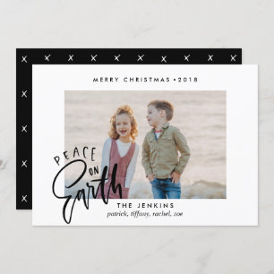 Invitation Paix sur terre   Noir   Noël