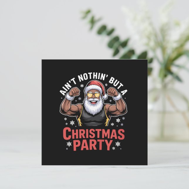 Invitation Pajama de Noël du Père Noël africain-américain (Debout devant)