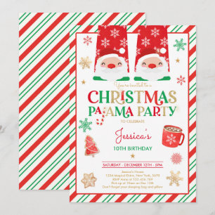 Invitation Pajama de Noël Rouge et Or
