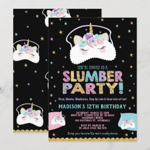 Invitation Pajama d'invitation Anniversaire de la fête de Stw