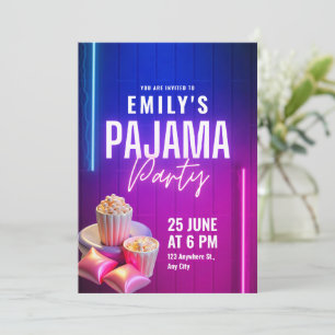 Invitation Pajama fête Anniversaire Invitation, Sleepover Ann