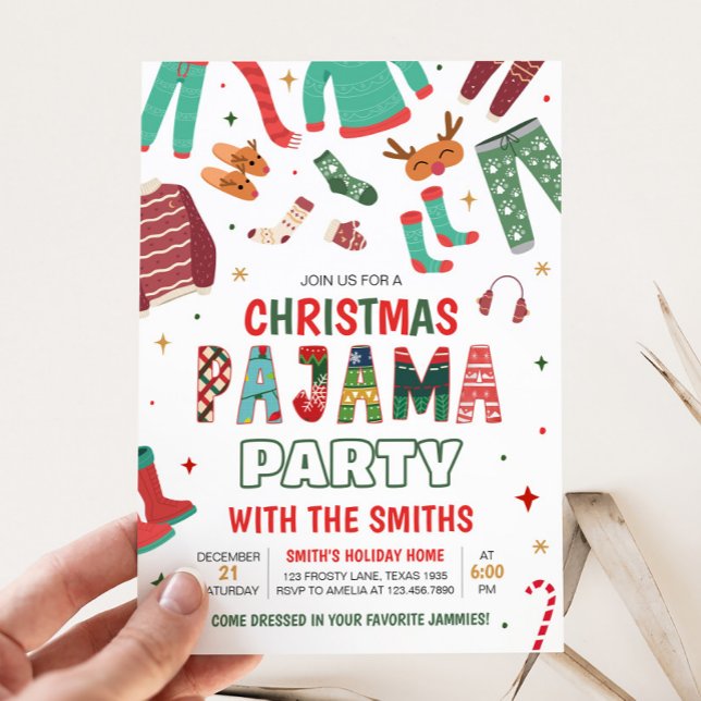 Invitation Pajama fêtes de Noël (Pajama Holiday Christmas Party Invitation)