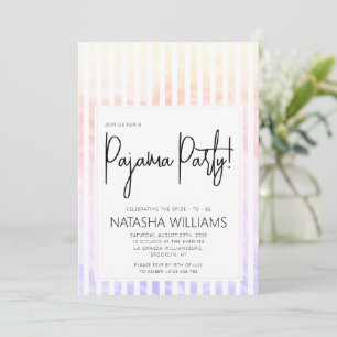 Invitation Pajama Party Coloré Pastel Élégant rayures