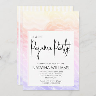 Invitation Pajama Party Coloré Pastel Élégant rayures